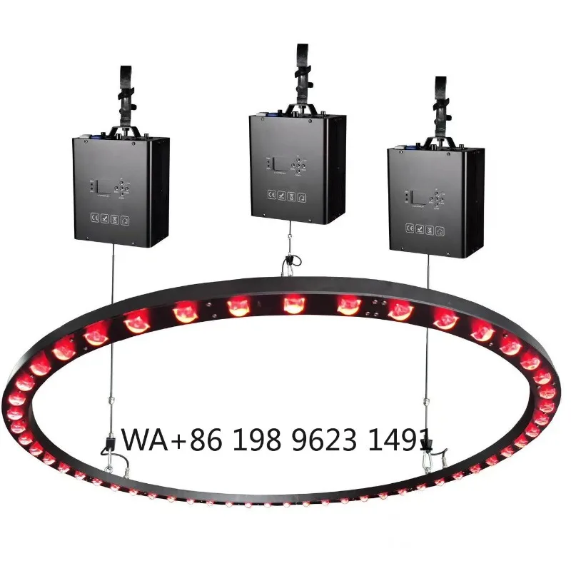 

DMX Lifting Winch LED Circle Ring Light Lifting Beam Stage Kinetic Lighting for Night Club Disco Party Event