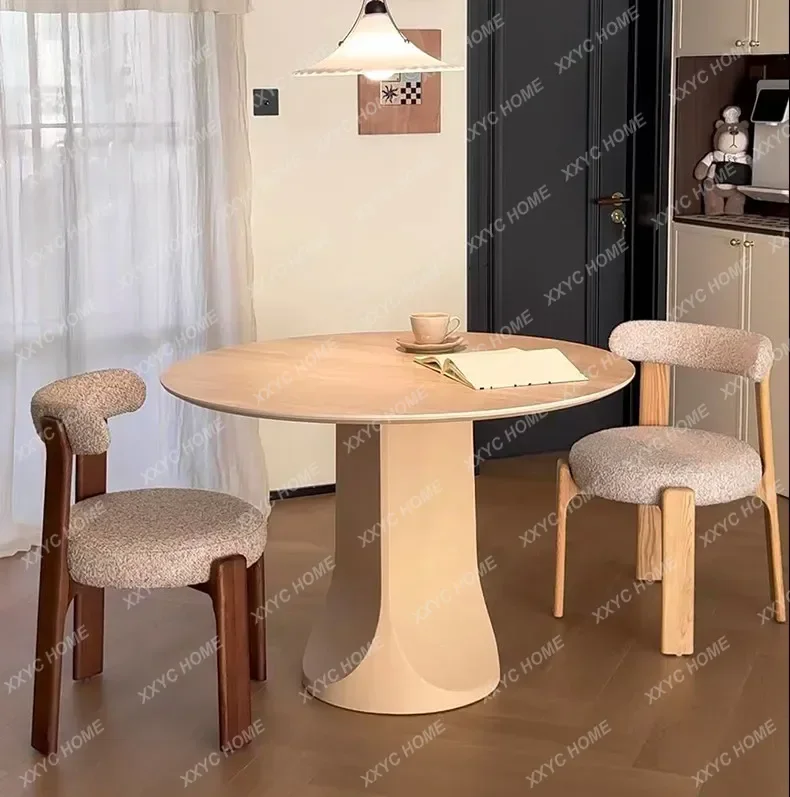 XX retro travertine rock slab dining table home modern minimalist design negotiation