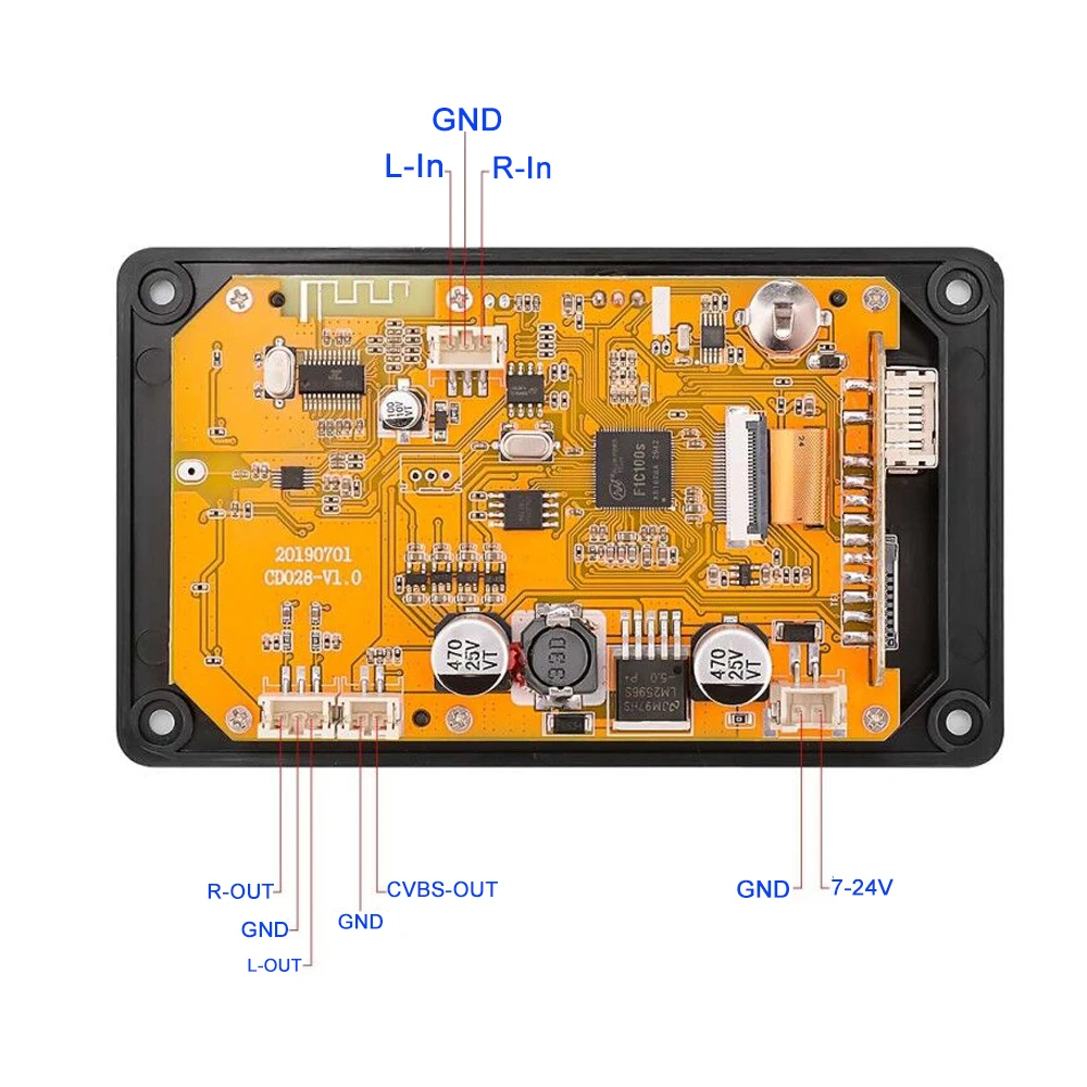 Wireless Bluetooth-compatible 5.0 Decoder Stereo Audio HD Video Player MP3 FLAC WAV APE Decoding FM Radio USB TF Music player