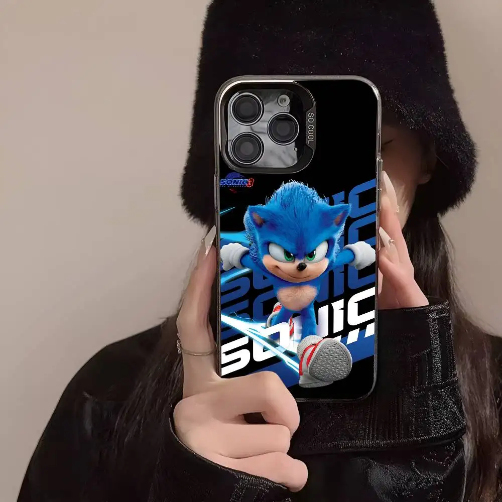 لعبة S-Sonic the H-Hedgehog 3 جراب هاتف IMD جراب هاتف آيفون 16 15 14 13 12 11 برو ماكس زائد غطاء فضي اللون