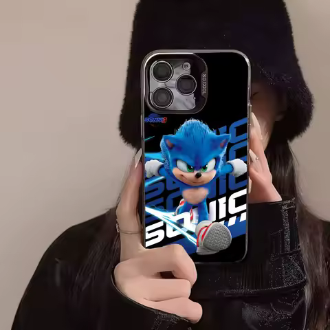 Game S-Sonic the H-Hedgehog 3 Phone Case IMD Phone Case For iPhone 16 15 14 13 12 11 Pro Max Plus Color Silver Cover