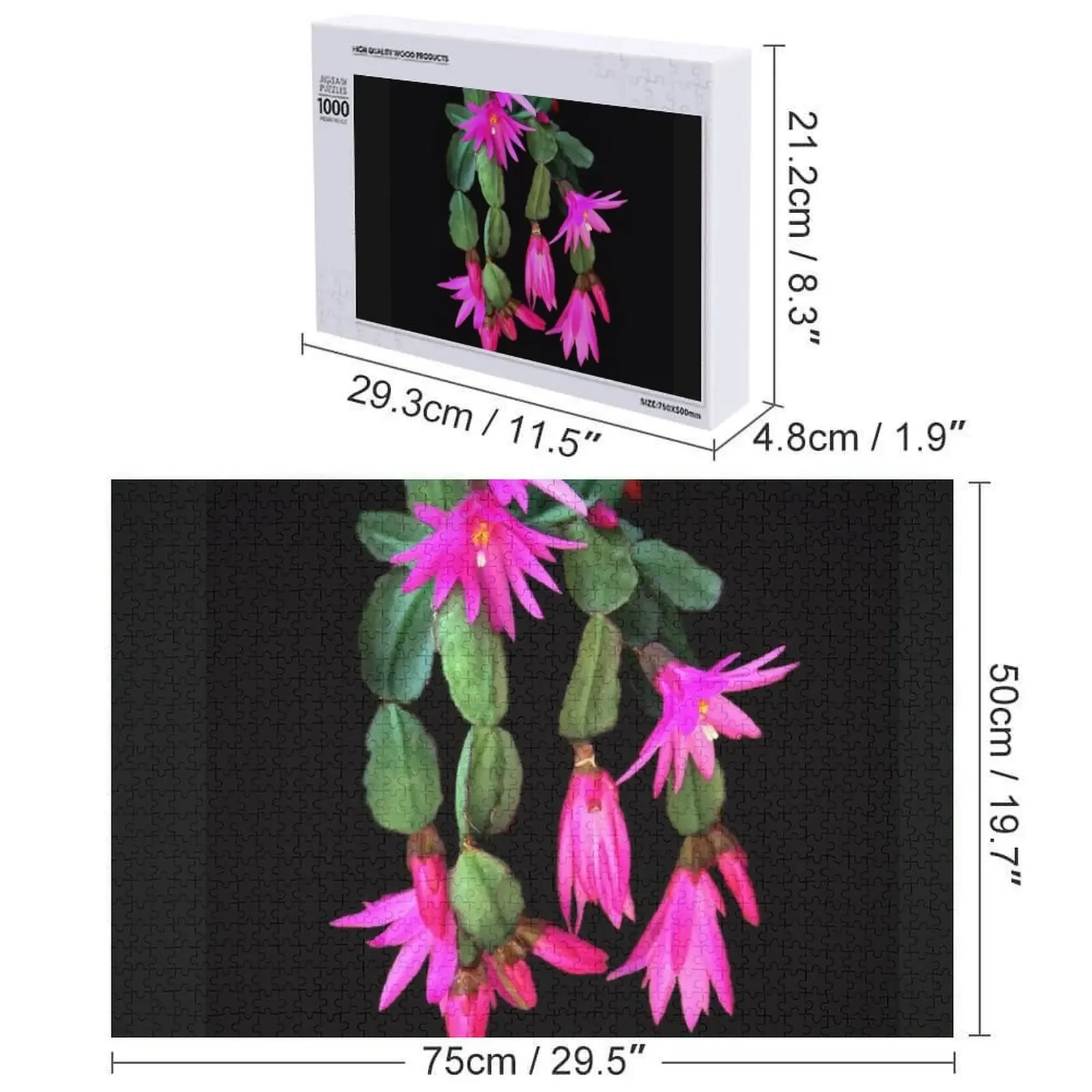 Zygocactus Truncatus a.k.a. Kerstcactus puzzel houten kisten met gepersonaliseerde foto baby houten puzzel
