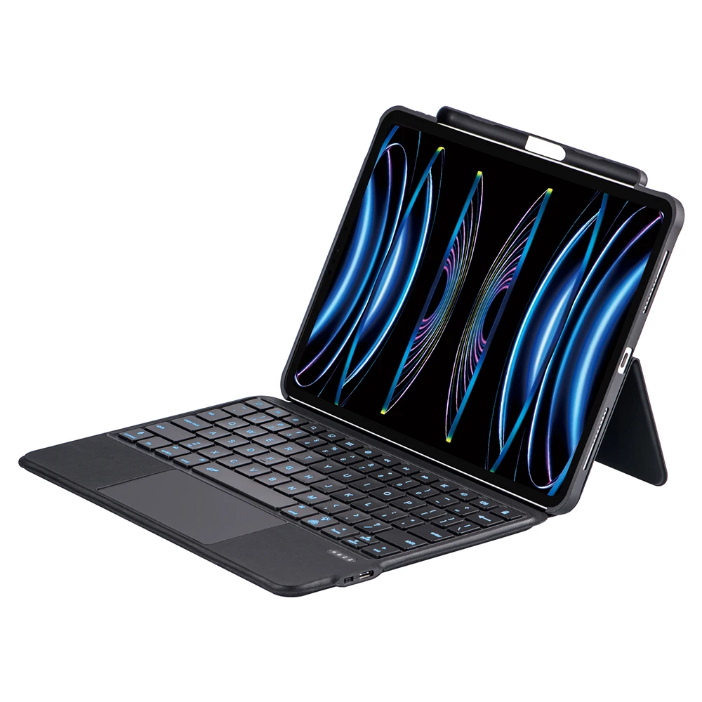 

For iPad Air (2022)(2020) / iPad Pro 11 (2023)(2022)(2021)(2020)(2018) Bluetooth-compatible Keyboard Tablet Stand Leather Case -