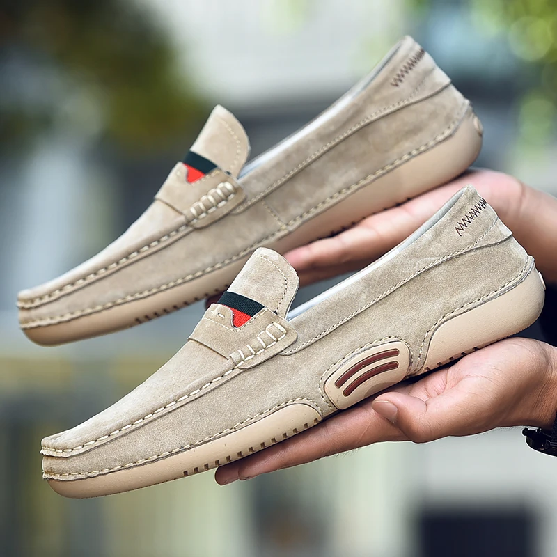 

Shoes for Men Luxury Brand Fashion Sneakers Suede Leather Trend Loafers for Men Slip-On Golf Shoes New Men Driving Shoes Zapatos