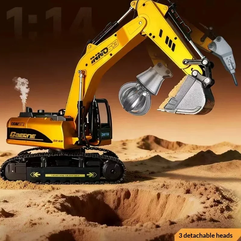 In Stock 20 channels Remote Control Excavator Toy Engineering Vehicle Rechargeable Simulation Construction Play Gift For Boys