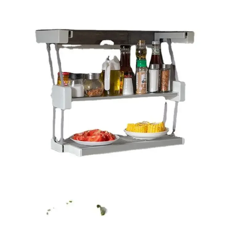 

Kitchen storage rack, hanging cabinet, pull-down folding storage rack, dishes, seasoning storage