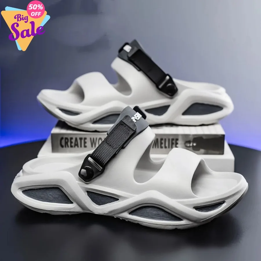 

Летние мужские сандалии EVA 2026 с принтом, увеличивающие рост, на толстой подошве, удобные, дышащие, для улицы