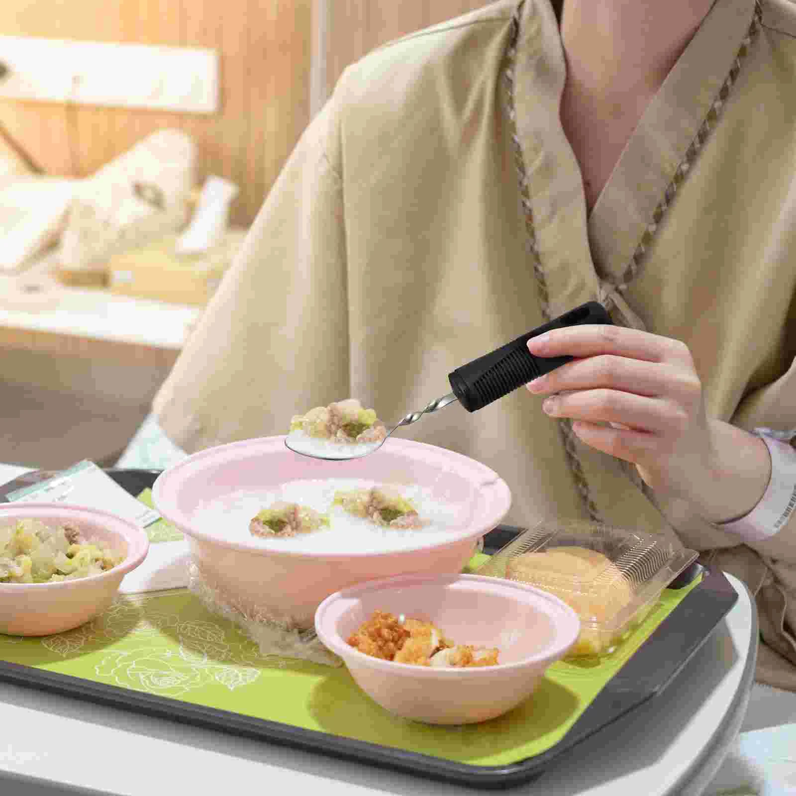 3 Pcs Bendable Cutlery Disabled Elderly Tableware Weighted Utensils for Adaptive Portable Rotary