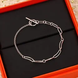 Europe Designer Brand Silver Top Quality Bracelet Women Luxury Jewelry Boutique Gift Trend