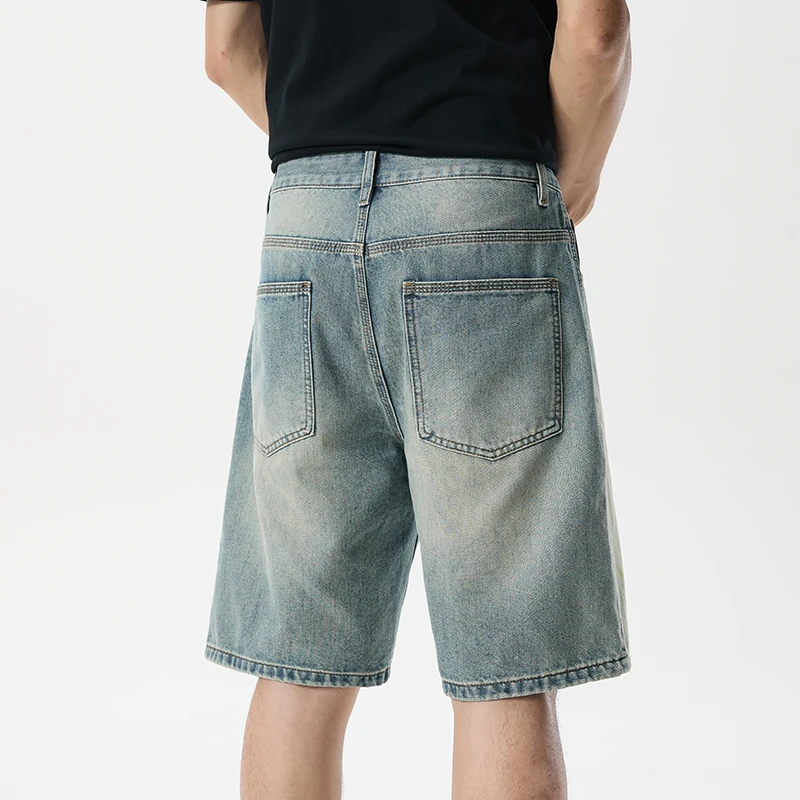 Denim Shorts Men Summer Streetwear Fashion Loose Casual Plus Size Ripped Jeans Shorts Man Denim Short Pant