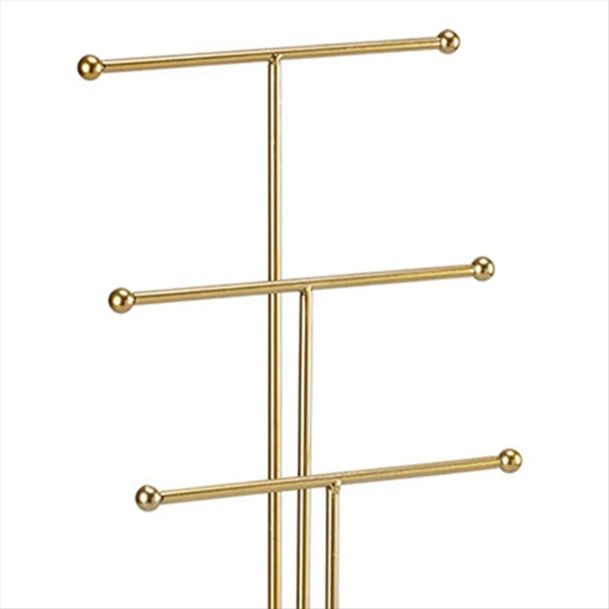 【coupon-】{0}-estante-de-joyeria-en-forma-de-t-de-3-capas-dorado-caja-de-almacenamiento-de-anillos-con-base-de-madera-maciza-extraible-pendientes-collares-anillos-joyero