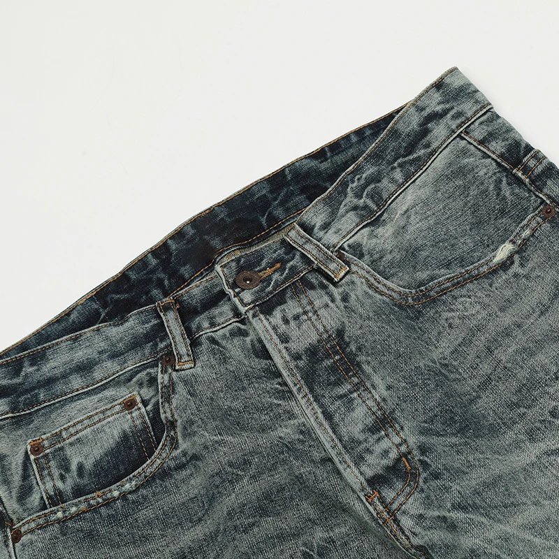 UPRAKF Ripped Jeans Streetwear Basic Pants High Street Autumn Casual Blue Pocket Denim Fashion Summer