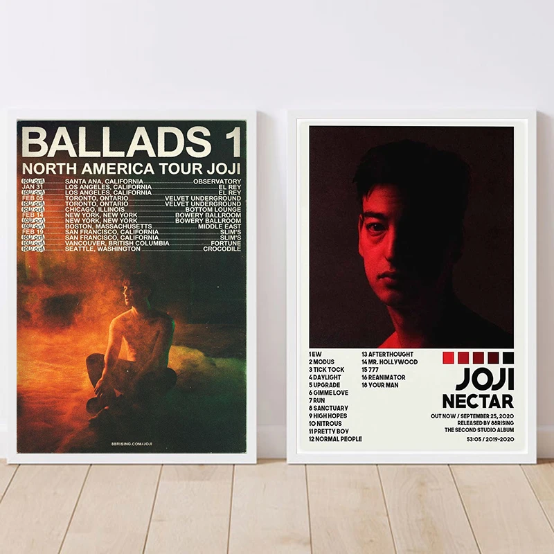 Singer Joji Poster Nectar Ballads 1 Music Album Cover Poster Canvas Painting Wall Art For Fan Living Room Home Decoration