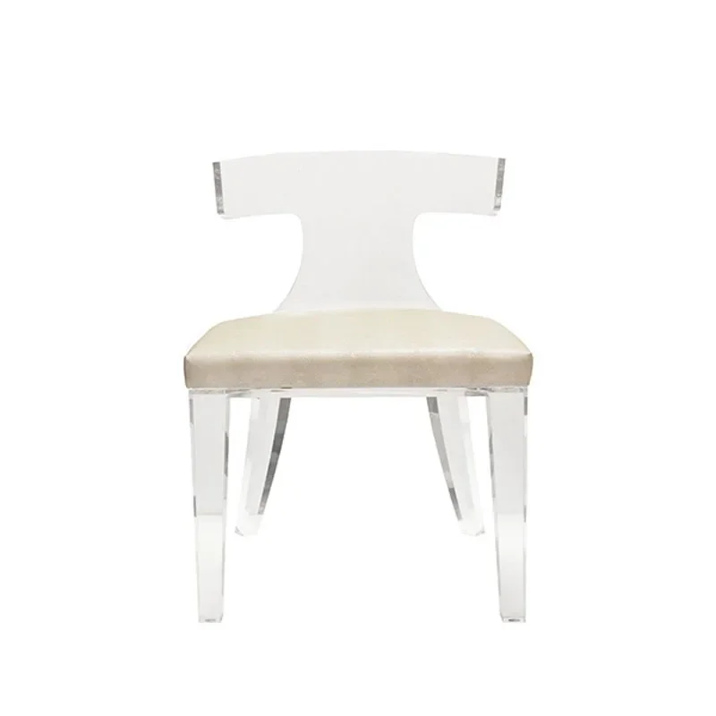 

Modern simple and stylish acrylic transparent creative dining chair/soft decoration designer desk chair