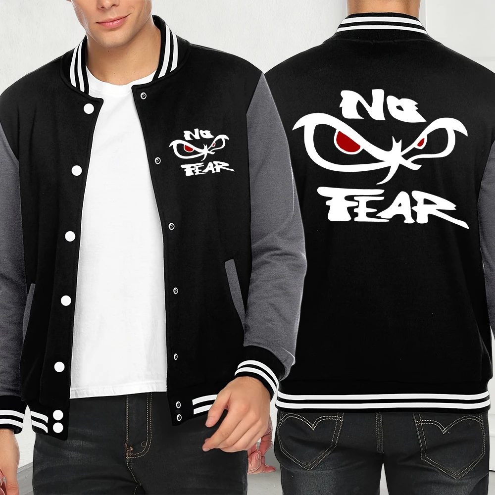 

No Fear Determined Gaze Print Men Y2K Jacket Pullover Clothes Casual Pocket Baseball Jersey Hip Hop Loose Coat Fashion Jackets