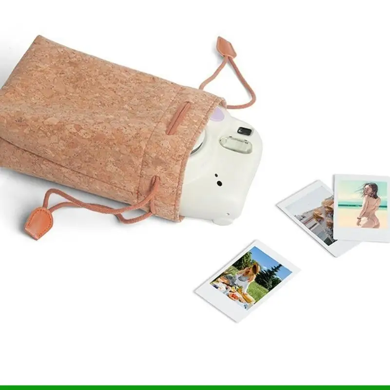 U55C Handmade Cork Camera Accessory Bag Anti Slip Base for Mini Tripods And Cables