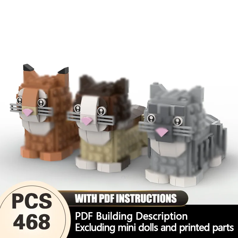 

Creators Animal Series Model MOC Building Bricks Small Cats Modular Technology Gifts Holiday Assemble Children Toys Suit
