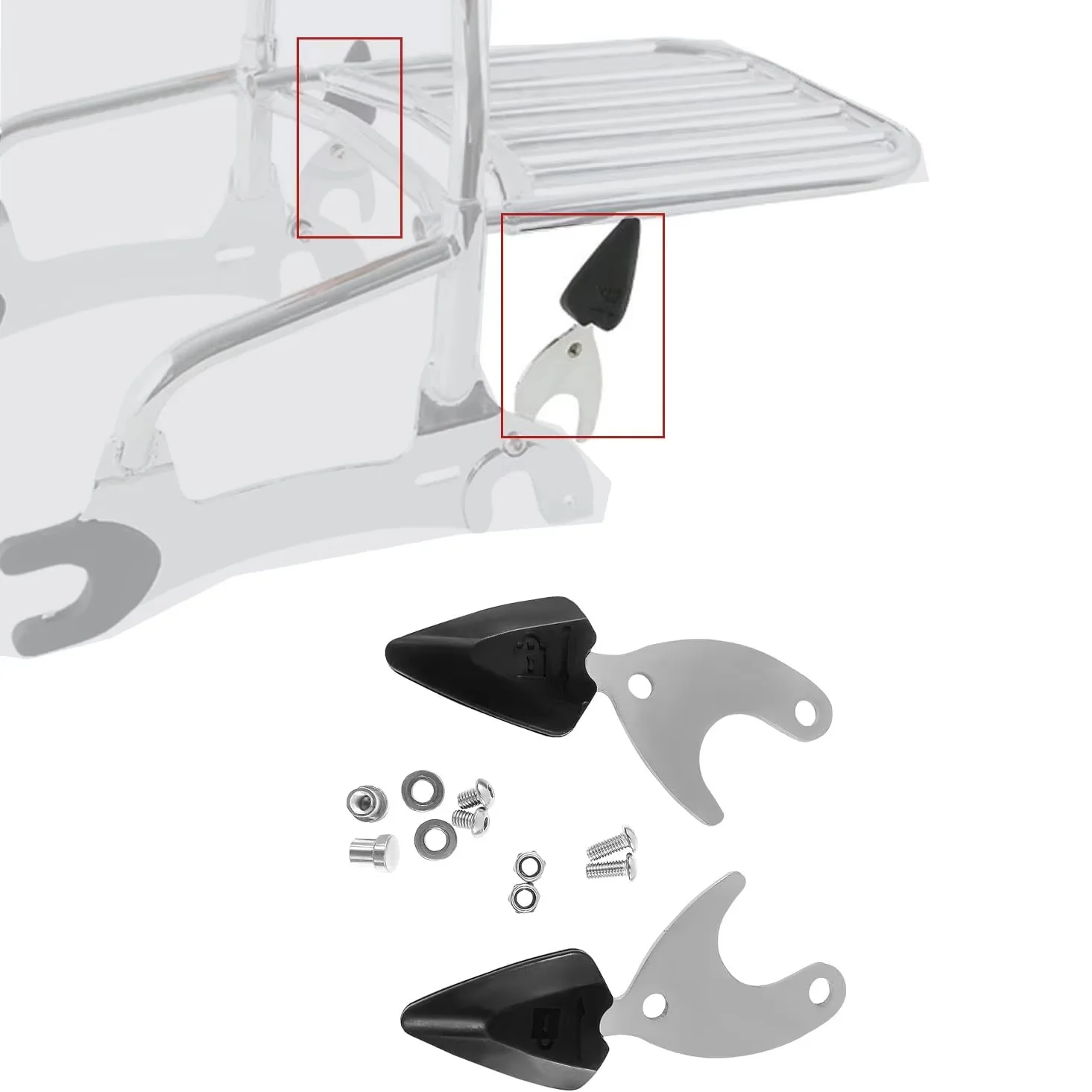 Para Indian Chieftain Roadmaster Springfield Challenger Chief 2014 em diante: Suporte de Bagagem, Sissy Bar, Clipes de Acoplamento e Trava
