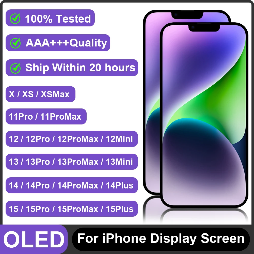 pingsiling-oled-for-iphone-x-xs-max-12-13-mini-14-15-11-pro-max-plus-display-3d-touch-screen-100-testing
