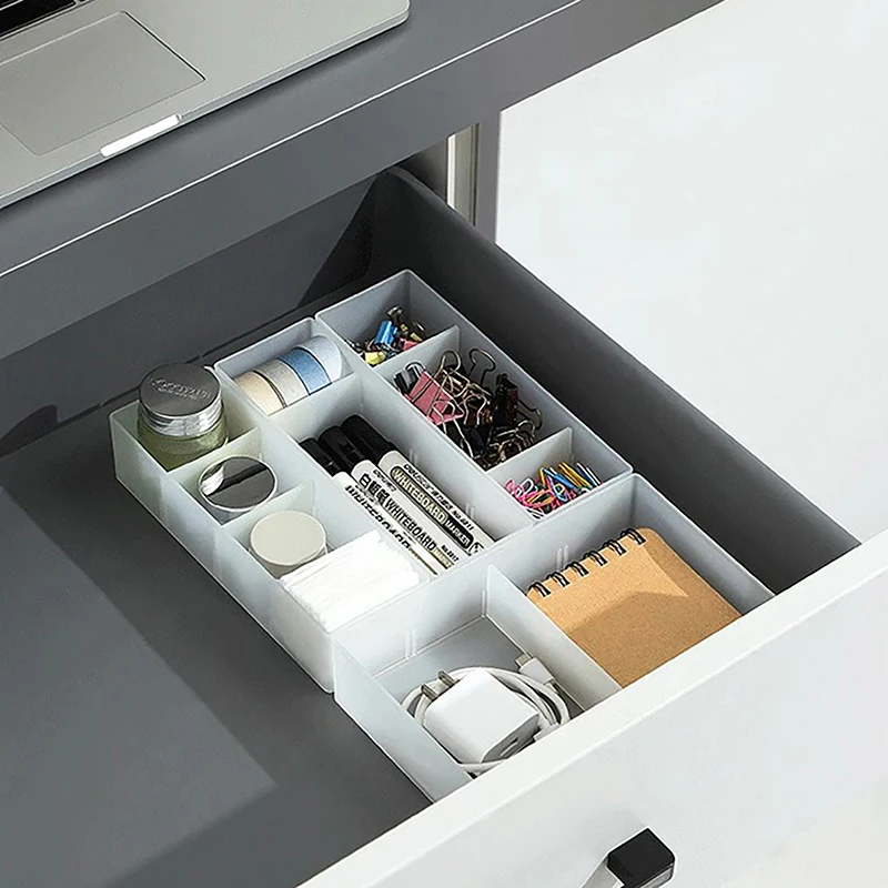 Adjustable Partition Drawer Storage Box Plastic Combined Translucent Organizer Divided Home Desktop Sundries Cosmetic TSLM1