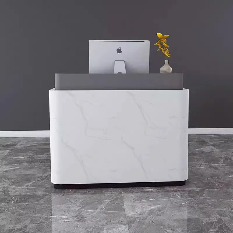 

Simple Fashionable Reception Desks Small Modern Light Luxury Reception Desks Office Furniture Sportello Di Ricevimento YS40CC