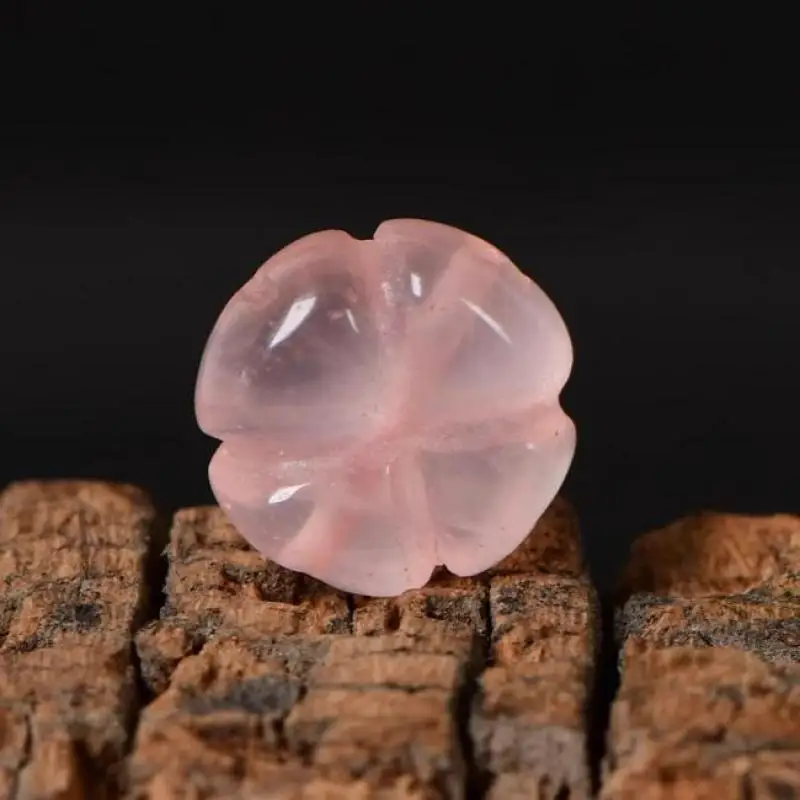 

Natural Rose Quartz Flower Beads For Jewelry Making Diy Bracelet Necklace Earring Pink Crystal Four Leaf Clover Bead Accessories