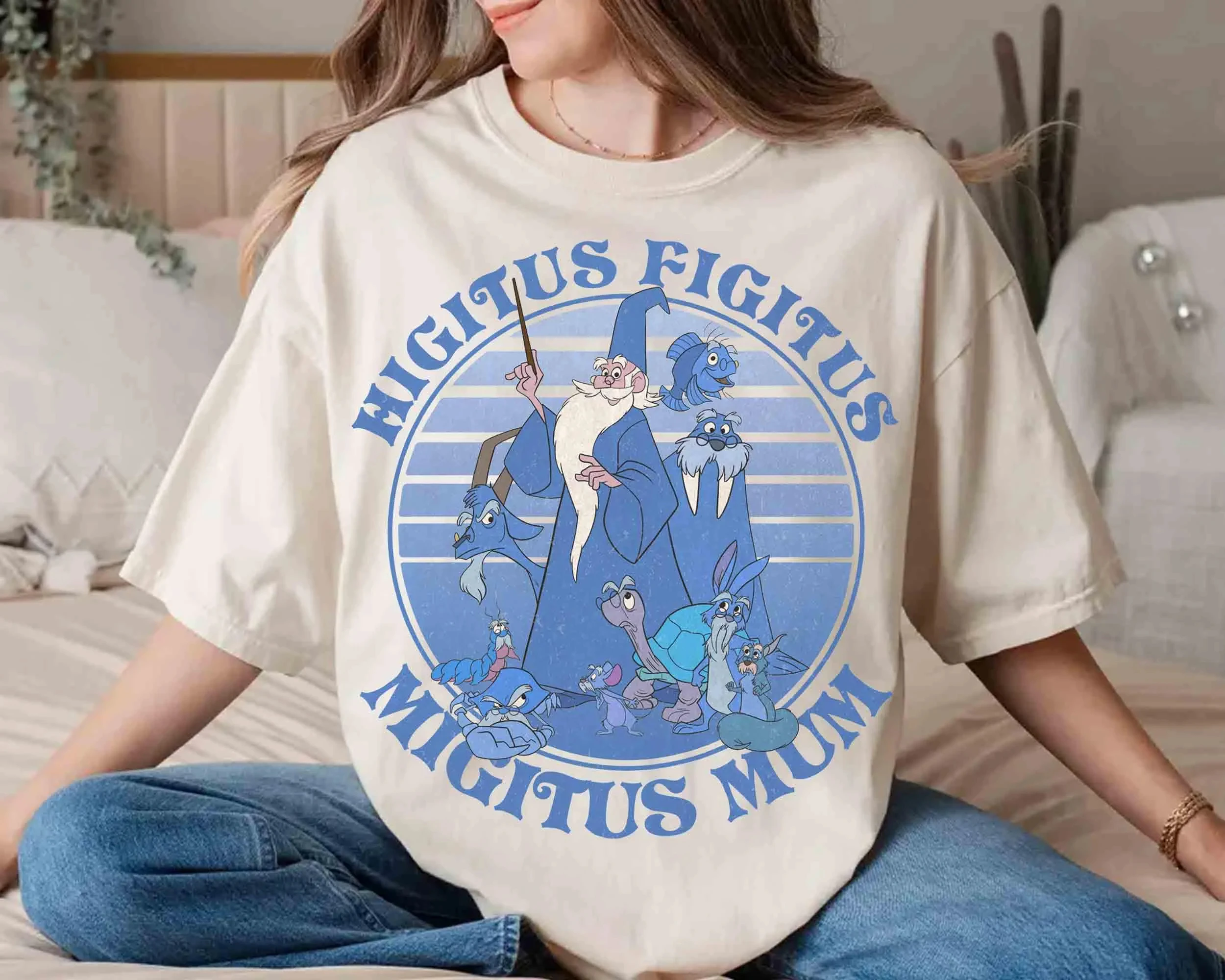 

Disney Merlin Mum Retro T-shirt, The Sword In The Stone 1963 Characters Tee, Disneyland Family Vacation