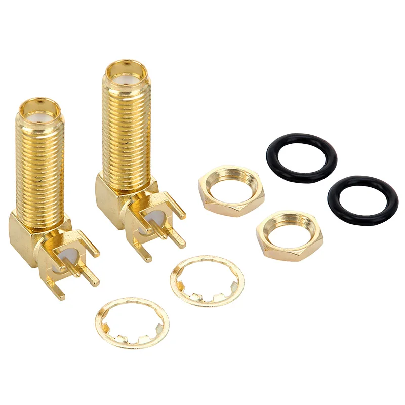 Edge PCB Mount RF Copper Connector Plug Socket SMA-KWE Female Jack Adapter Solder 14.5/17/19/20/22/23mmm