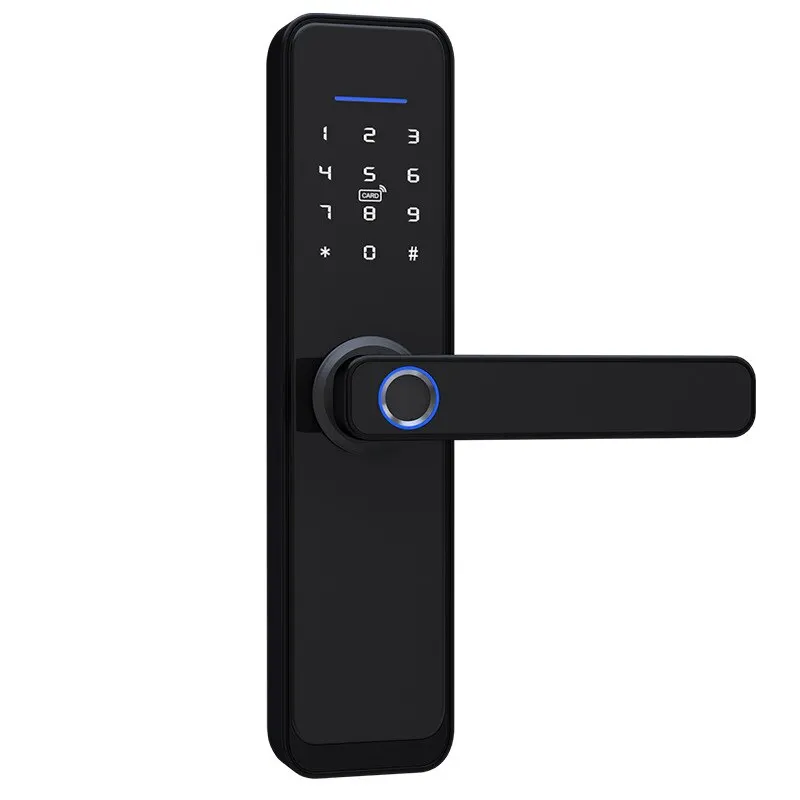 Smart Fingerprint Door Lock, Fechadura Elétrica Digital com Cabo Longo, Segurança Anti-Roubo, Opcional Tuya e TT, Casa e Hotel