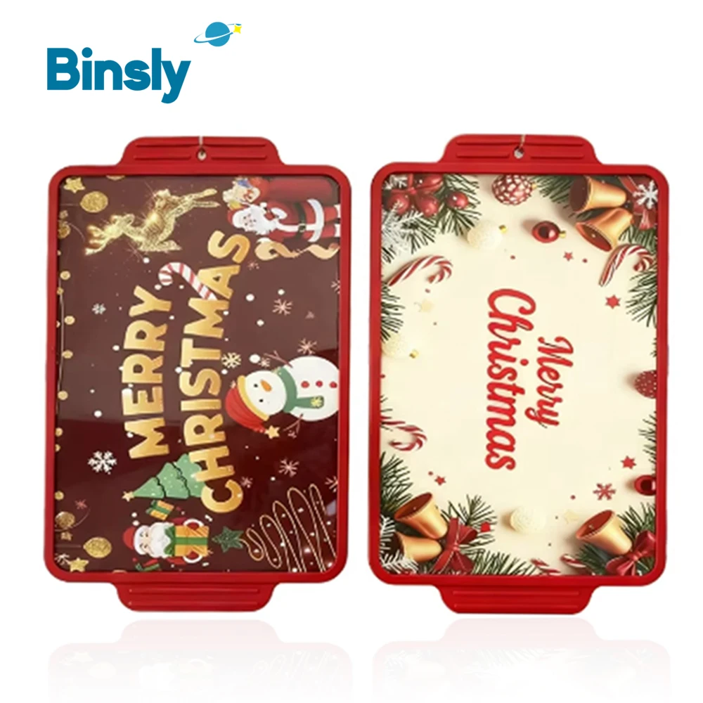 

Christmas Specials Multifunctional Cutting Board with Handle Double Sided Glass Chopping Block Christmas Festive Selection