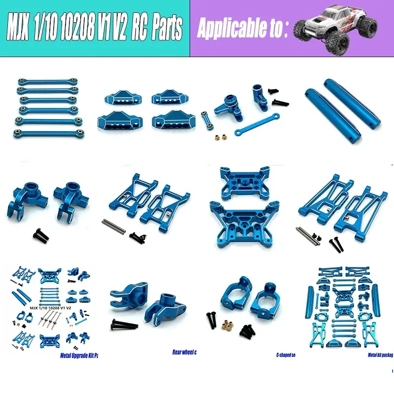Nuevo MJX Hyper Go 10208 1/10 escala 4WD RC brazo oscilante de Metal copa de dirección cubo torre de choque eje de transmisión piezas de mejora Accesorios