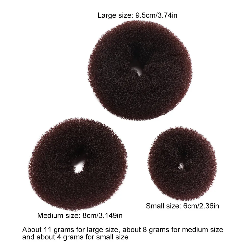 3Colors Hair Bun Donut Foam Sponge Hair Styling Tools Hair Bun Maker Fashion Hair Clip Easy Big Ring Girls Women