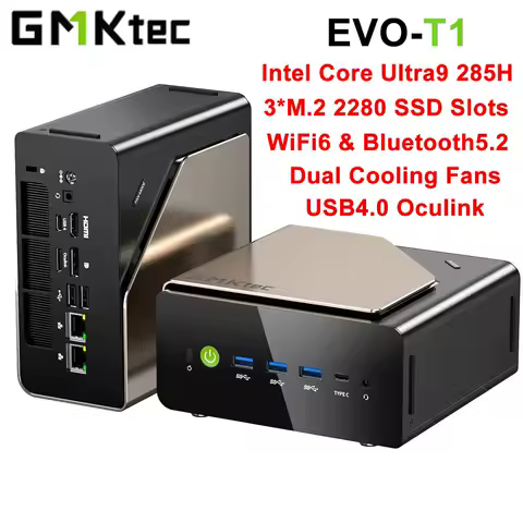 GMKtec MINI PC EVO-T1 Windows11 Pro DDR5 64GB 1TB PCle 4.0x4 M.2 2280 SSD 2.5G LAN USB4.0 WIFI6 BT5.3 DIY Desktop Mini Computer