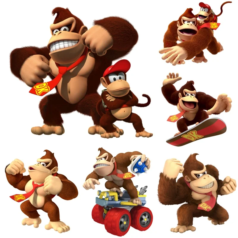 Donkey Kong Country Funny Patches for Clothes Vynil Heat Transfer Thermal Stickers DIY T shirt Decal Iron on for Women Appliqued