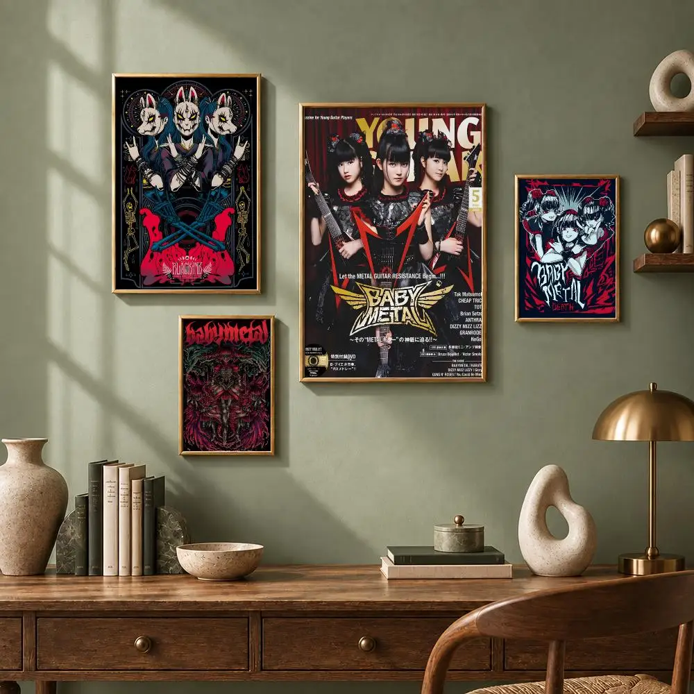 Kawaii Band B-BabymetalS Poster HD Self-Adhesive No Residue After Removal Ideal for All Kinds of Wall Decor