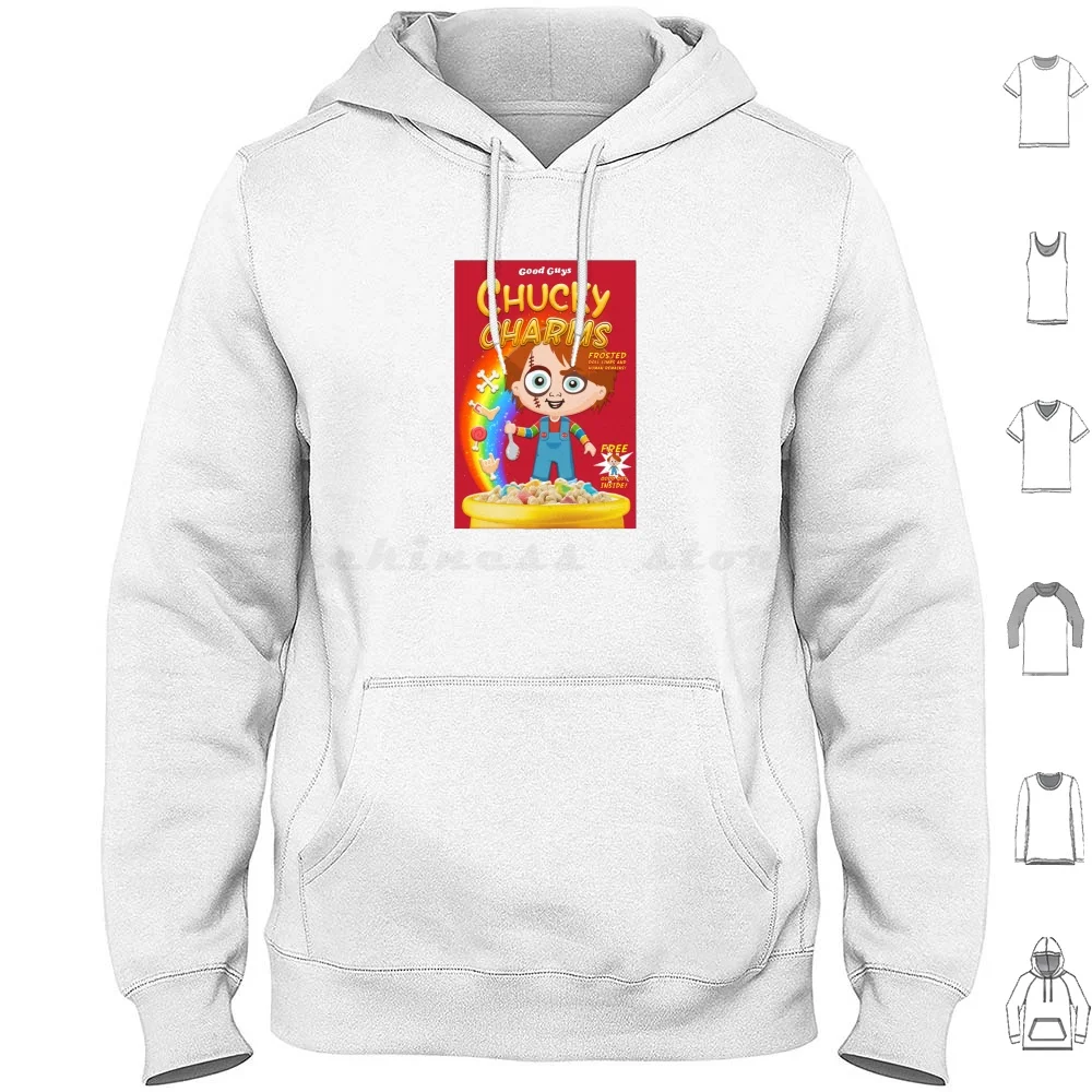 Chucky Charms-Cereal Hoodies Long Sleeve Chucky Lucky Charms Charms Childs Play Good Guys Doll Killer Horror Movie