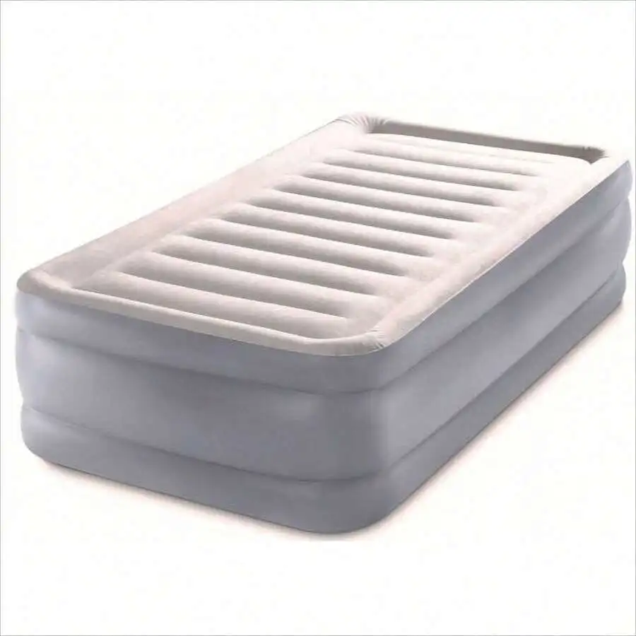 20 Inch Twin Raised Air Mattress With Built-In Pump, Elevated Inflatable Air Bed With Portable Design And Puncture Resistant PVC