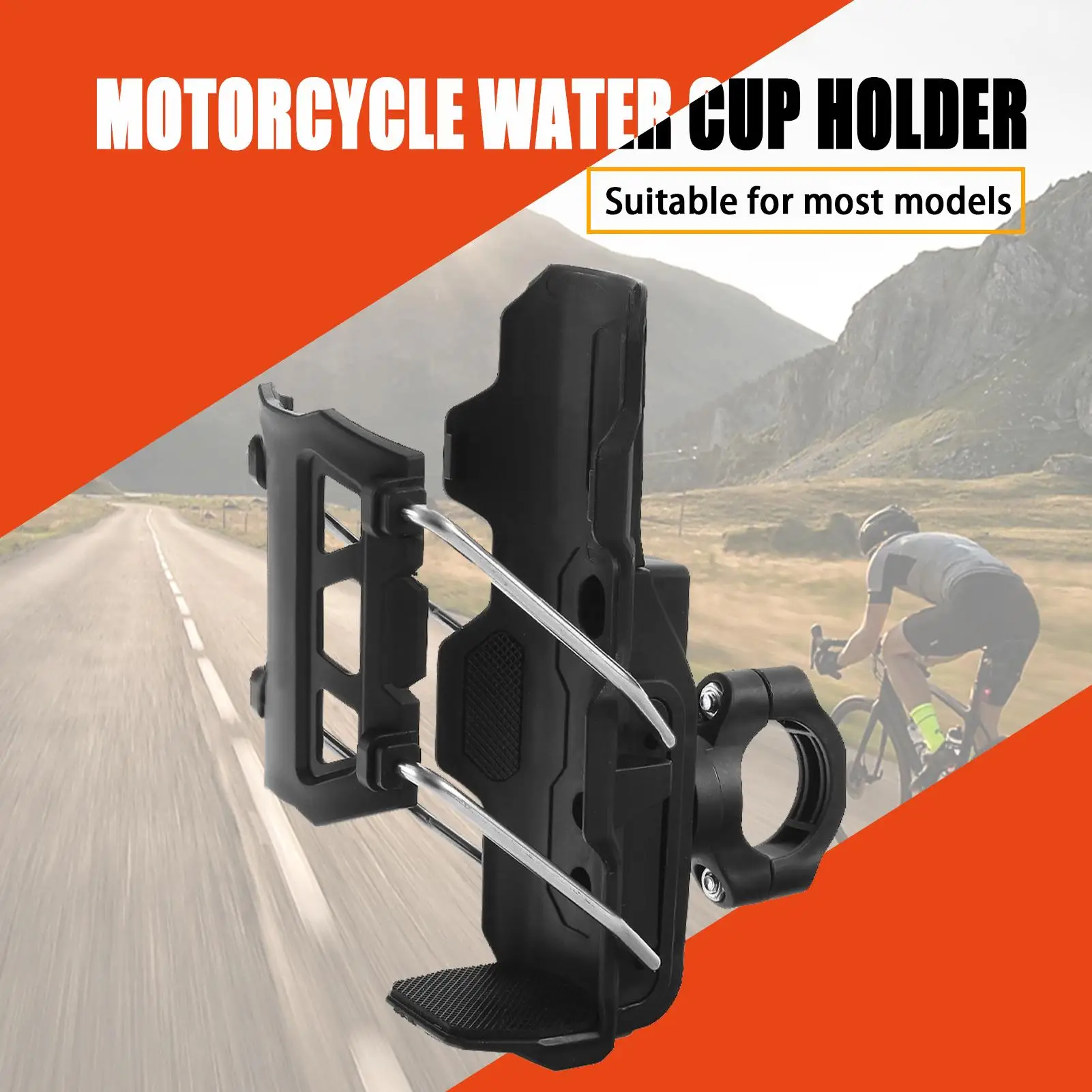 ATV Cup Holder Bikes Water Bottle Mount Size Adjustable No Drill Drink Holder for 1.26-3.15 Inch Diameter Bottles for Bikes
