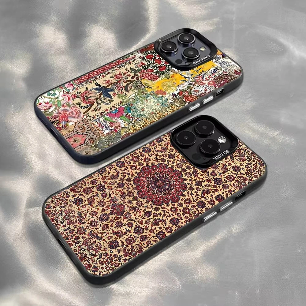 Light green Persian style Phone Case For Samsung S25 FE S24 Plus S23 Ultra S22 S21 20 shock-proof rear cover anti-fingerprint