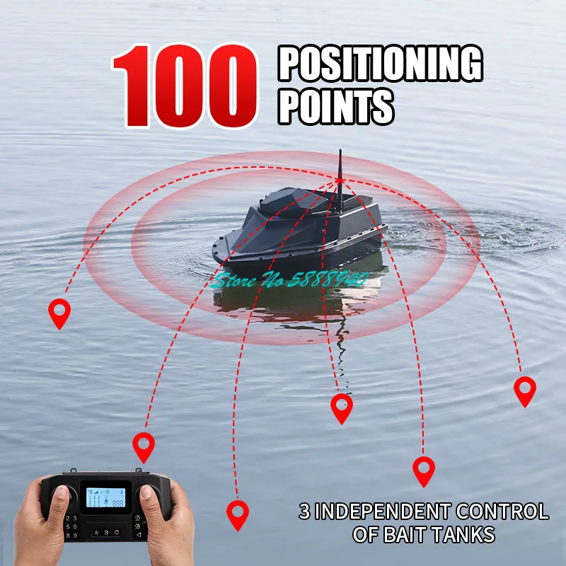 500M Fixed Speed Cruise Smart Remote Control Bait Boat 2KG Load 100 GPS Return Trawl High Speed Waterproof Rc Fishing Bait Boat