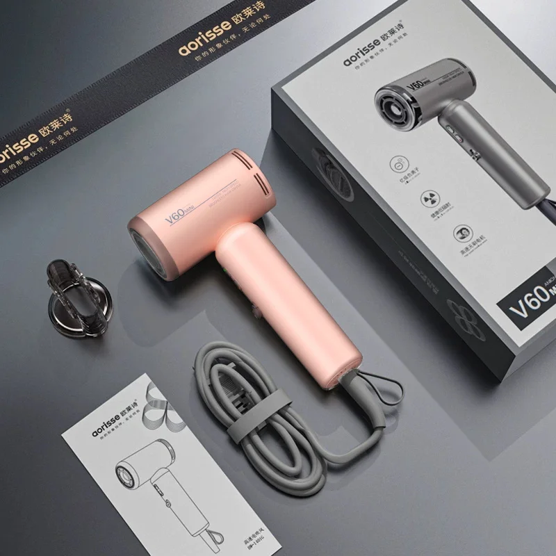 New Mini High Speed Hair Dryer with High Wind Power, Negative Ion Hair Care, Silent 1400W Travel Portable Mini Hair Dryer