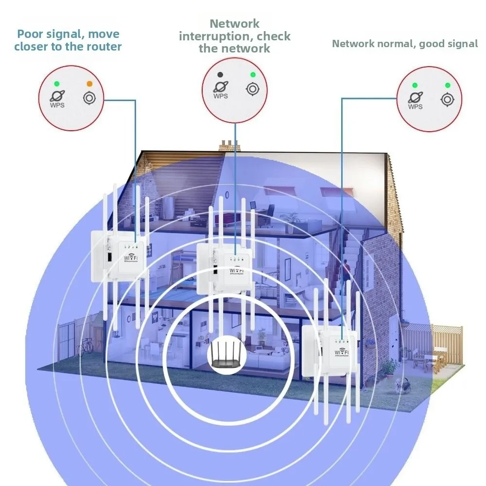 Прочный 8-антенный Wi-Fi удлинитель 300 м усиление сигнала беспроводной повторитель сигнала маршрутизатор дома