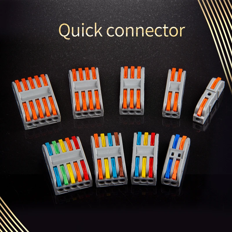 Mini Fast Wire Cable Connectors Spring Splicing Wiring Connector  Universal Compact Conductor 221/222 Push-in Terminal LED