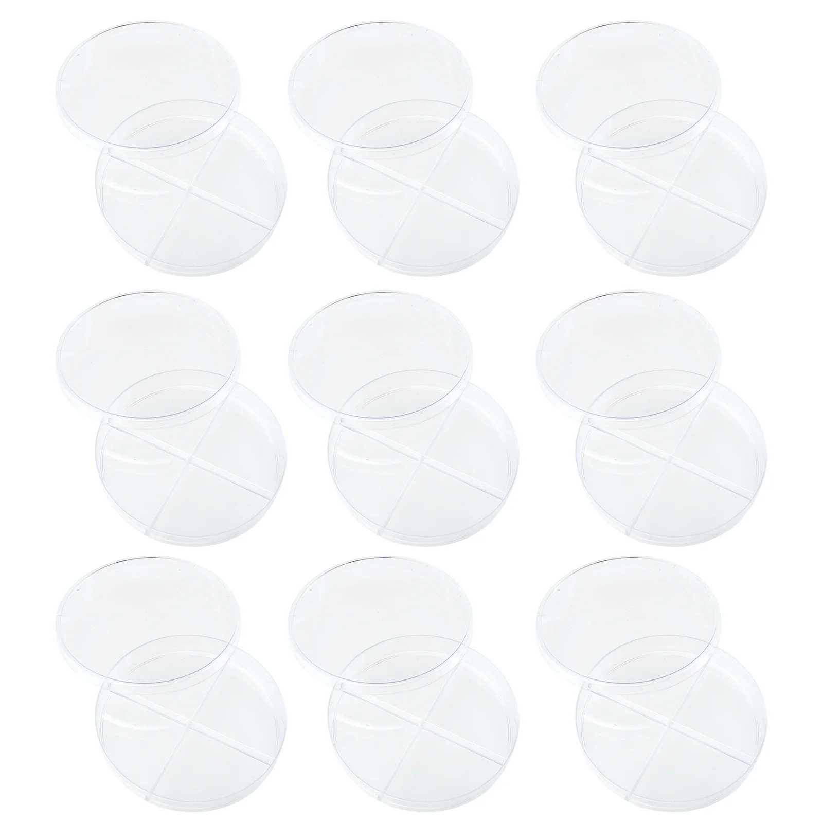 

10Pcs Optically Transparent Petri Dish Four Compartments Suitable for Microbiology and Cell Culture Petri Dish