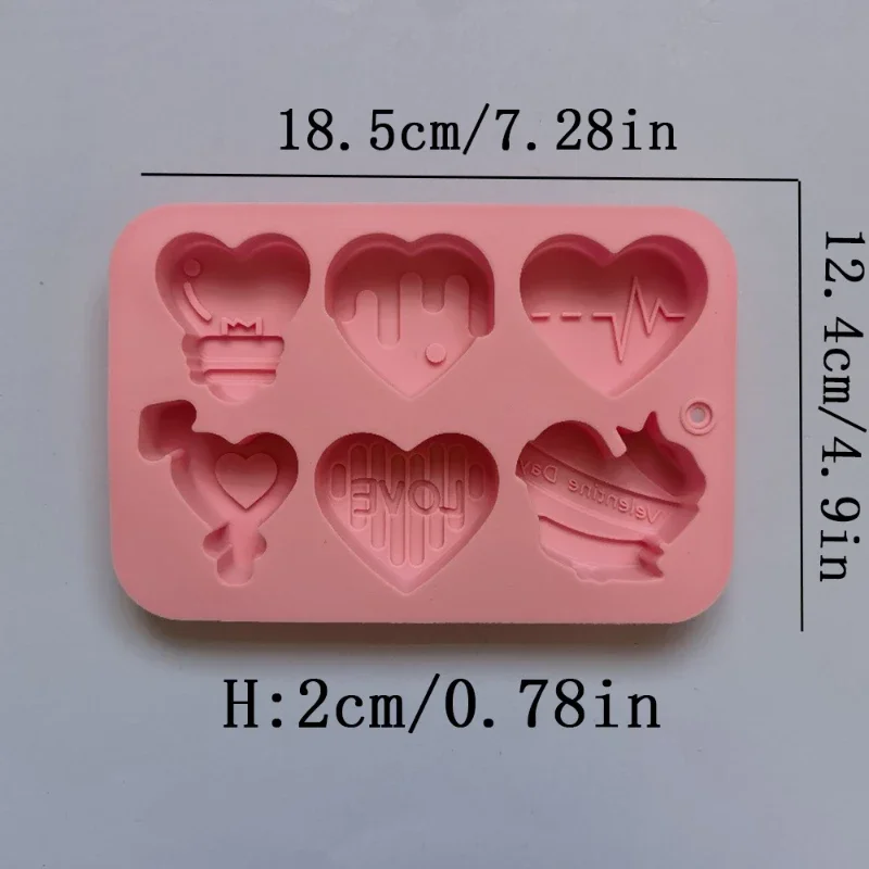 Love Heart Chocolate Silicone Mold Multi Grids Candy Biscuit Mould Baking Tool Gift Fondant Cake Candle Mold for Home Baking