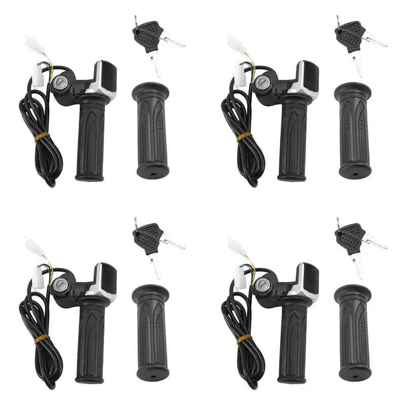 

【БОЛЬШАЯ РАСПРОДАЖА】4X 36В Универсальная ручка газа для электровелосипеда с LED-дисплеем, индикатором скорости и мощности, и ключом-замком