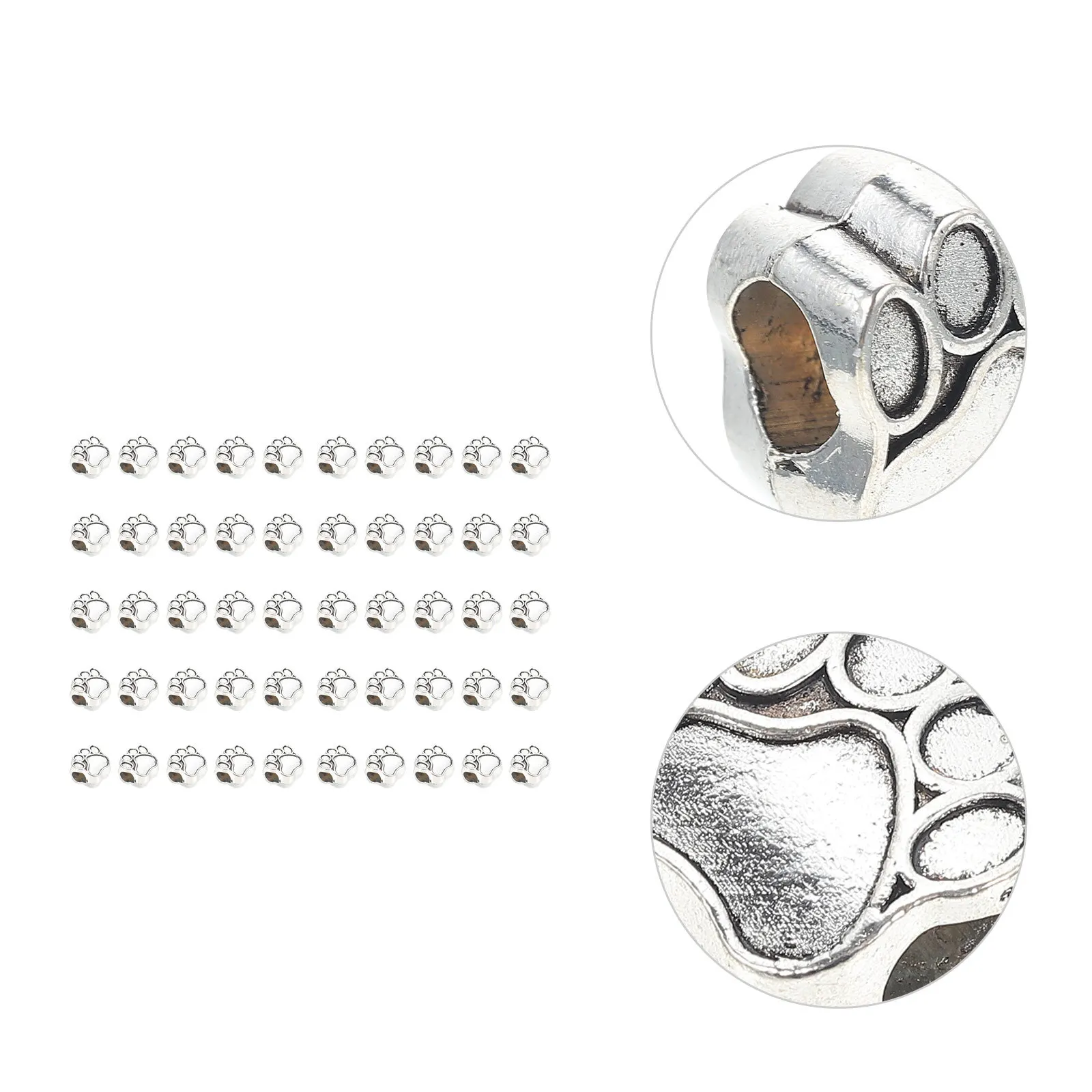 

50Pcs DIY Craft Beads Zinc Alloy Jewelry Making Accessories Smooth Surface Easy to Use for Necklace Bracelet Handmade Beads