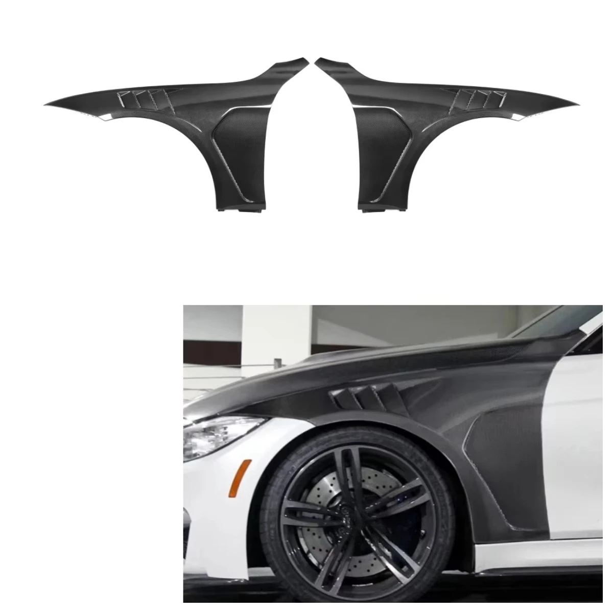 

Real Carbon Fiber VE Style Car Parts Side Fenders for BMW M4 F82 2013-2019 F82 Front Side Fender Replacement Car Accessories