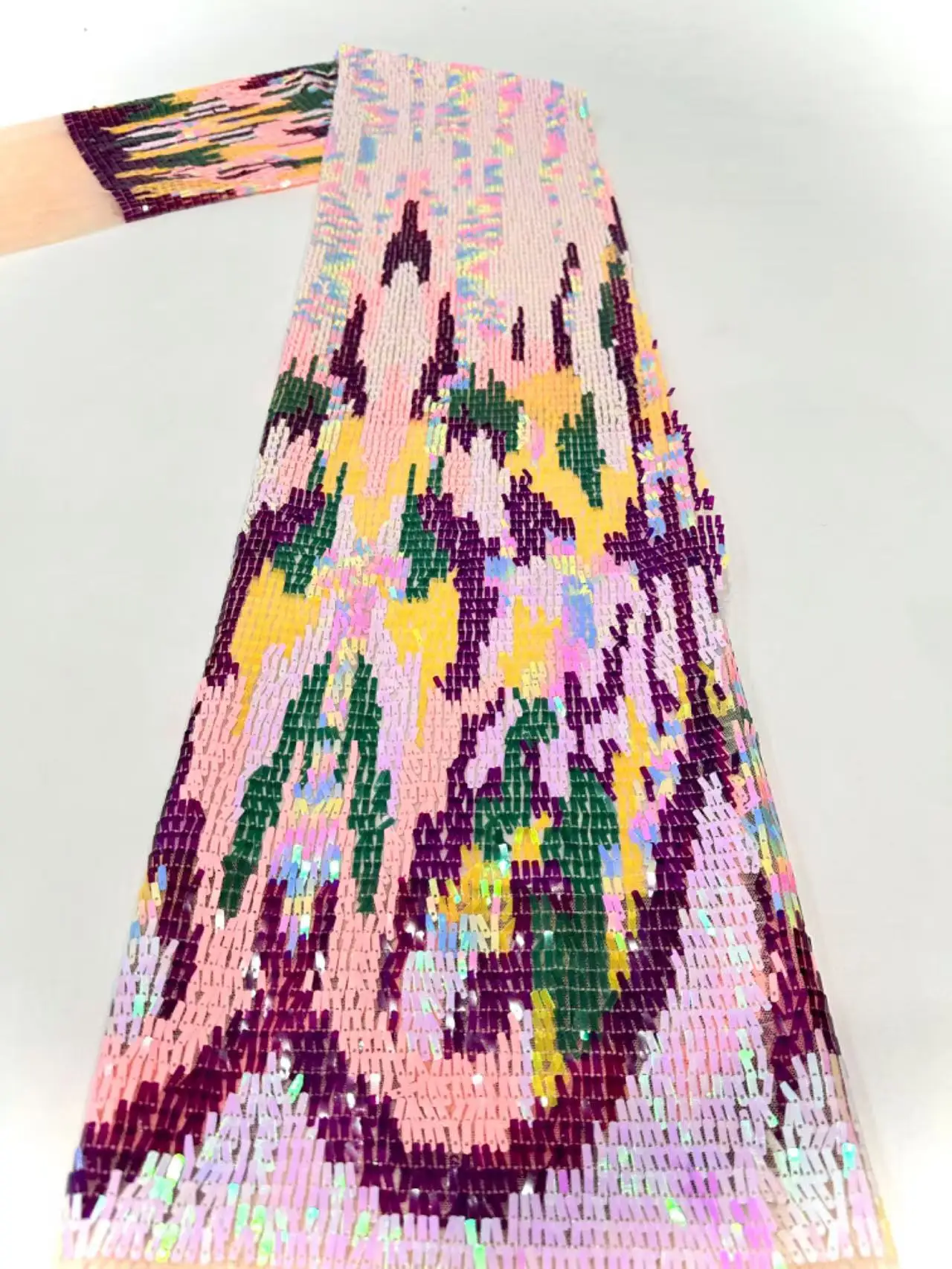 New 2024 High Quality African Embroidered Tulle Net Multi Color Sequins Mesh Lace Nigerian Lace Fabric For Women Evening Prom