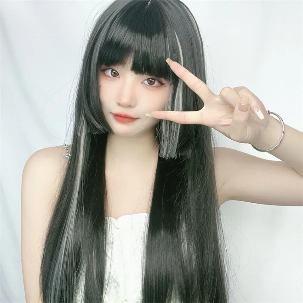 Anime Cosplay Pruik - Gothic Lolita Volledige Hoofdpruik met Roze Ombre Hoogtepunten, 2025, Nieuwe Kawaii Haar Halloween Kostuum Accessoire